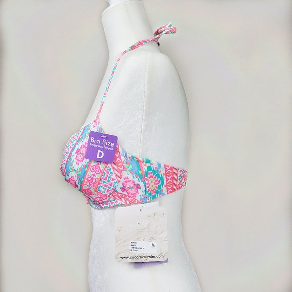 Coco Rave Nixie Bandeau Halter Bikini Top Sz. 32D - Picture 4 of 14